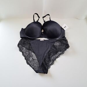 New Auden black Size 42CBra and pantie size 1X